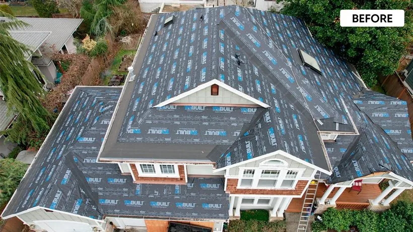 Roof before Valentin Roofing re-roof
