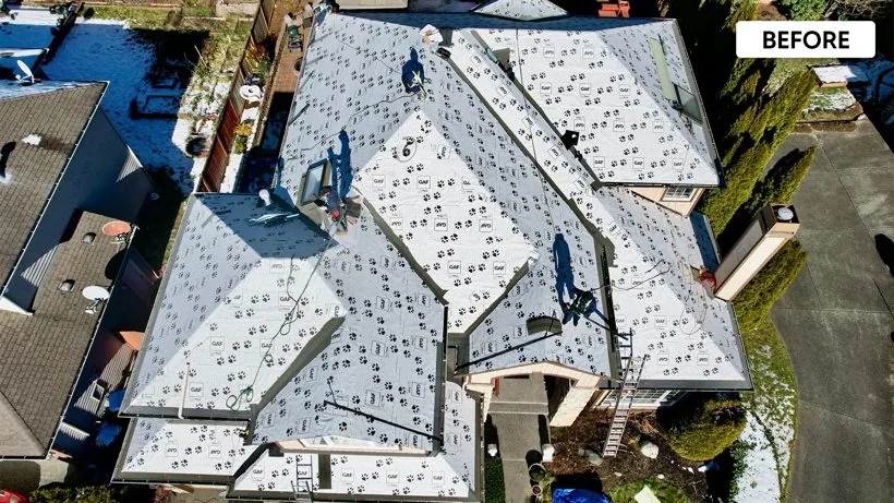 Roof before Valentin Roofing re-roof