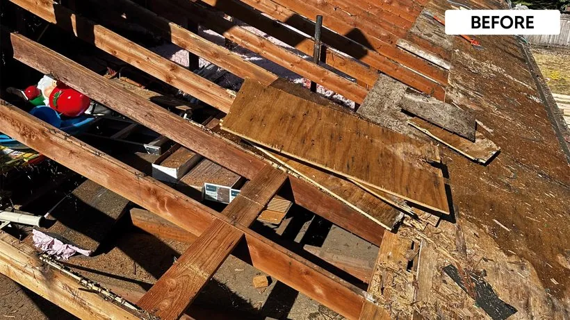 Roof before Valentin Roofing re-roof